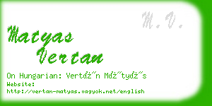 matyas vertan business card